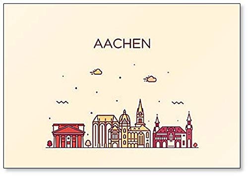 Kühlschrankmagnet Aachen Nordrhein Westfalen Deutschland Illustration von Foto Magnets