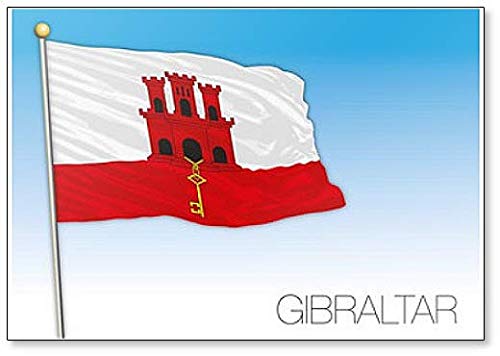 Kühlschrankmagnet Gibraltar-Flagge, Vereinigtes Königreich, Illustration von Foto Magnets