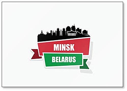 Kühlschrankmagnet Minsk, englische Aufschrift von Foto Magnets