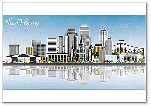 New Orleans Louisiana City Skyline Classic Kühlschrankmagnet von Foto Magnets