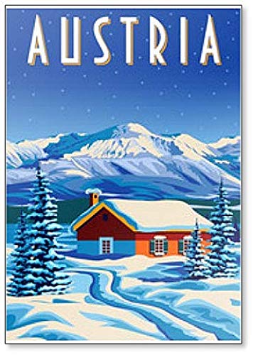 Reiseposter von Österreich – Kühlschrankmagnet von Foto Magnets