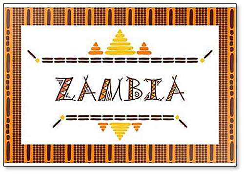 Zambia Travel Tribal Tourist Illustration Kühlschrankmagnet von Foto Magnets