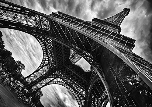 Forwall Fototapete Vlies Tapete Wanddeko Eiffelturm Paris - Frankreich Wolken Vintage Grau Moderne Wanddekoration 12672V8 368cm x 254cm Schlafzimmer Wohnzimmer von Fototapete Consalnet