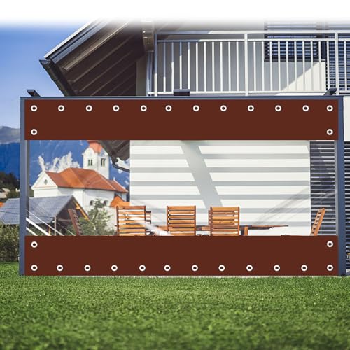 FoundGo 225x300cm Transparente Outdoor PVC Vorhänge mit Ösen [0.45mm 450g/㎡] Wasserdicht Winddicht Pavillonplane für Draussen Garage Terrasse Garten (Höhe x Breite) von FoundGo