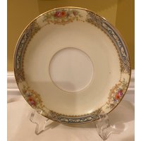 Noritake China Lurline 4007 Floral Blue Garland Untertassen - 4Er Set von FourSquareChina