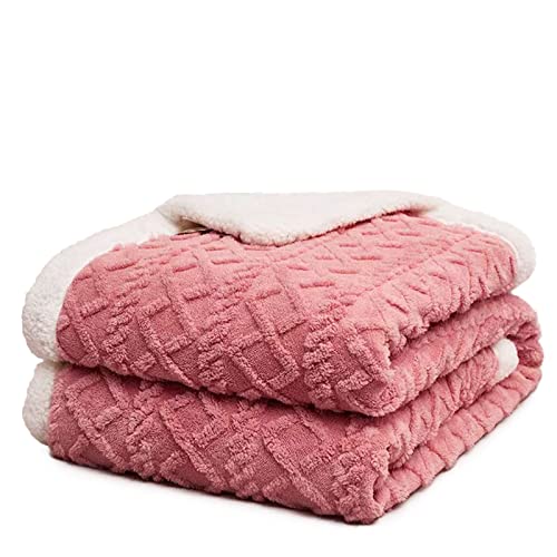 Fouriding Sherpa Fleece Decke,Winter Weiche warme Bettdecken Decken Sofas Decken für Bett Sofa Reise Bettdecke Decke (Rosa, 150×200CM) von Fouriding