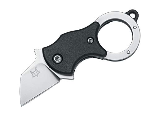 Fox 01FX822 Knives Unisex – Erwachsene Blasted Fox Mini-TA Black, Sandblasted Blade, schwarz, 8 cm von Fox Knives