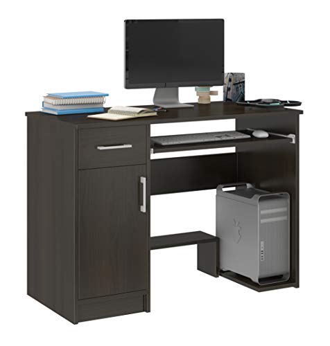 Framire N-10 Schreibtisch in Wenge Eiche, Computertisch mit 1 Schubladen, Schreibtisch für Schlafzimmer, Wohnzimmer, Studio, 90 x50 x 73 cm von Framire