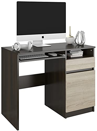 Framire N-35 Schreibtisch in Eiche Wenge Mix Sonoma Eiche, Computertisch mit 1 Schubladen, Schreibtisch für Schlafzimmer, Wohnzimmer, Studio, 96 x 50 x 76 cm… von Framire