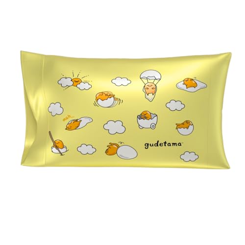 Franco Collectibles Hello Kitty & Friends Gudetama Beauty Seidiger Satin-Standard-Kissenbezug, 50,8 x 76,2 cm, für Haar und Haut, offizielles Lizenzprodukt von Franco