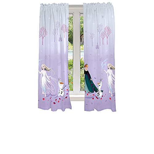 Franco Disney Frozen 2 Kinderzimmer-Fenstervorhänge, Vorhang-Set, 208,3 x 160 cm, offizielles Disney-Produkt von Franco
