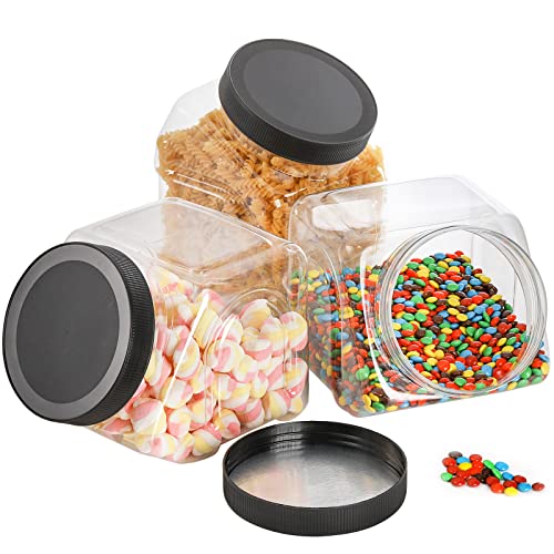 Frcctre 3 Stück Süßigkeitengläser aus Kunststoff, 2,9 Liter durchsichtige Keksdose mit Deckel, Süßigkeiten-Buffet-Behälter für Snacks, trockene Lebensmittel, Kekse, Süßigkeiten, Waschmittel von Frcctre