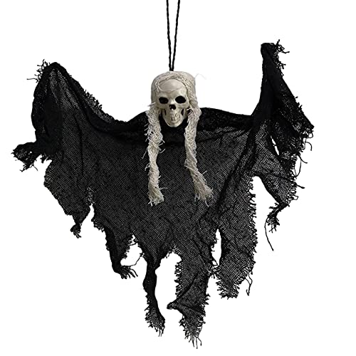 Frdun Halloween-Skelett zum Aufhängen, Totenkopf, Horror-Geist, Halloween-hängende Geister, gruselige Totenkopf-Dekorationen für Garten, Innen- und Außendekoration von Frdun