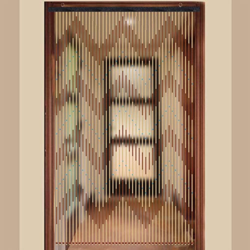 Frederimo Bambus Tür Vorhang, 90x220cm Holzperlenvorhang HolzperlenvorhangTürvorhang aus Bambus & Holz Wandvorhang Schaufensterdekorat Balkontür Vorhang von Frederimo