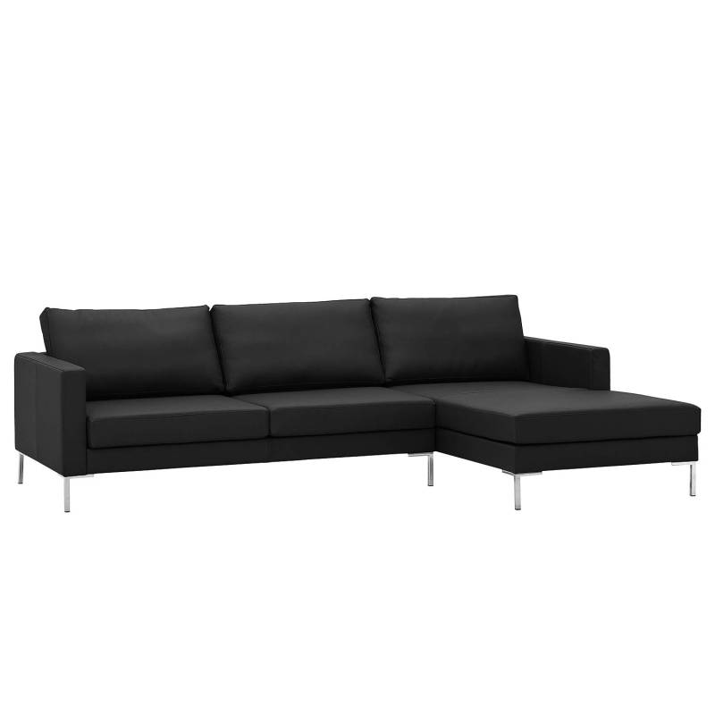 Fredriks Ecksofa Portobello Schwarz Echtleder 251x75x155 cm (BxHxT) Modern von Fredriks