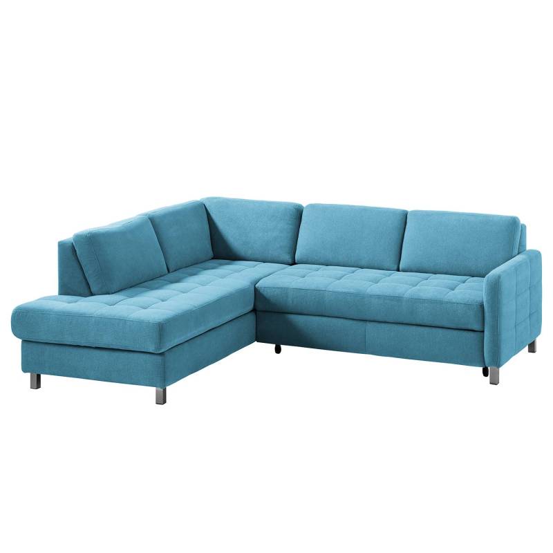 Fredriks Ecksofa Tanete Aqua Webstoff 233x80x196 cm mit Schlaffunktion und Bettkasten von sit&more