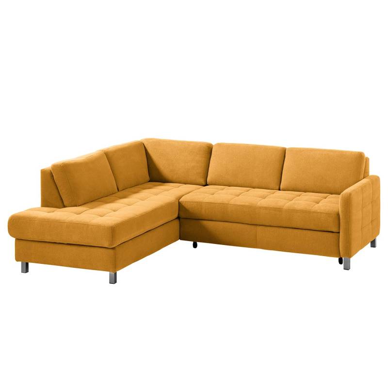 Fredriks Ecksofa Tanete Safrangelb Webstoff 233x80x196 cm mit Schlaffunktion und Bettkasten von sit&more