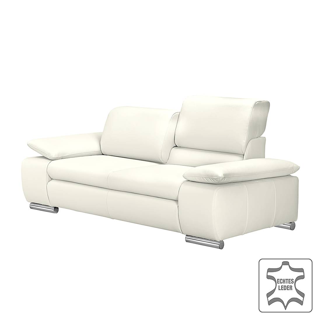 Fredriks Sofa Masca 3-Sitzer Weiß Echtleder 232x78x96 cm (BxHxT) Modern von Fredriks