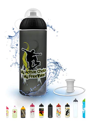 FreeWater Trinkflasche, 700ml, Skater: schadstofffrei, spülmaschinengeeignet, auslaufsicher, langlebig von FreeWater