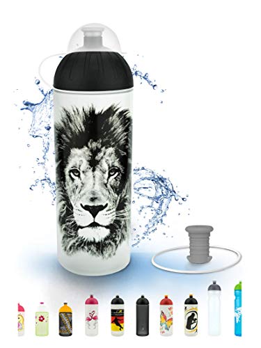 FreeWater Trinkflasche 700 ml, Löwe, transparent: schadstofffrei, spülmaschinengeeignet, auslaufsicher, langlebig von FreeWater