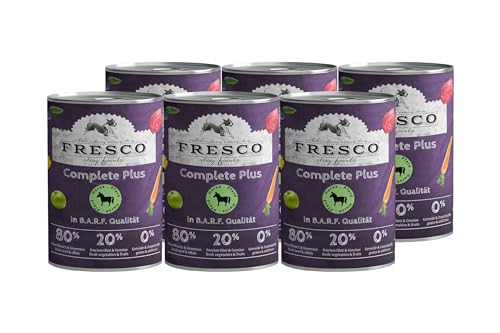 Vorteilspaket 6 x 800g | Fresco Complete Plus Pferd (haltbares B.A.R.F.) | Nassfutter für Hunde | getreidefrei | ohne künstliche Zusätze | natürliches und gesundes Hundefutter von Fresco