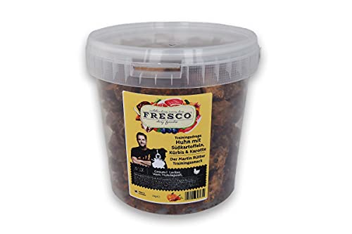 Fresco Dog Martin Rütter Trainingsdrops I Huhn mit Süßkartoffeln, Karotte und Kürbis I 1kg-Eimer von Fresco