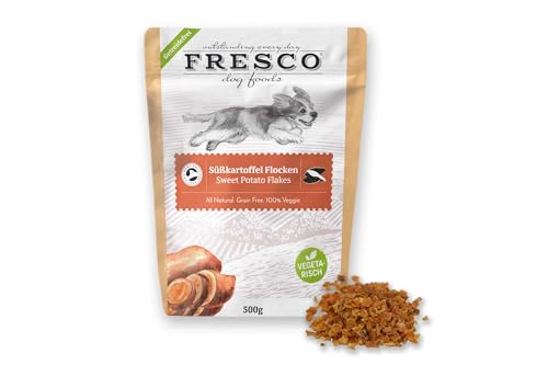 Fresco Süßkartoffel Flocken | 500g | Barf Zusatz Hund | Hundeflocken | Hundefutter Naturprodukt | Getreidefrei | Ohne künstliche Zusätze | 100% natürlich m. vielen Vitaminen von Fresco