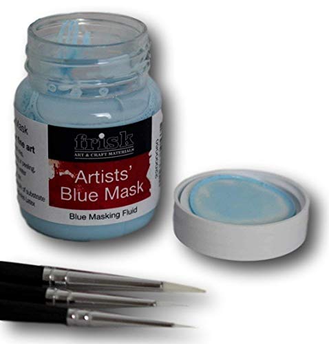Frisk Maskierpinsel mit 60 ml blauer Maskierflüssigkeit, 3 Stück von Thorness