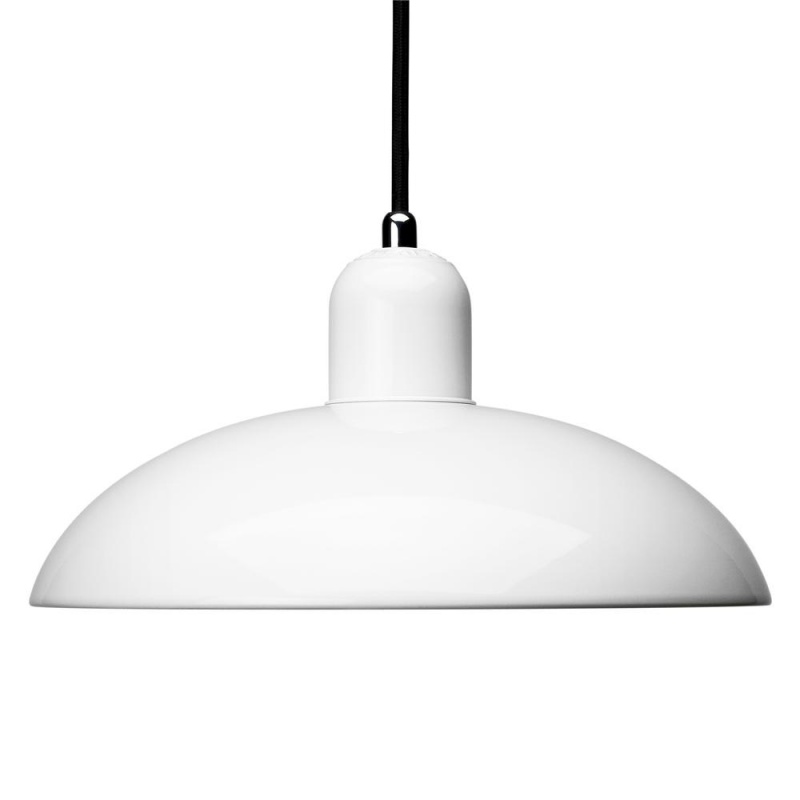 Fritz Hansen - Kaiser Idell™ 6631-P Pendelleuchte - verchromt, weiß/glänzend/H 13,5cm / Ø 28,5cm/Kabel schwarz von Fritz Hansen