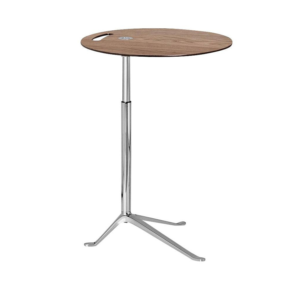 Fritz Hansen - Little Friend™ KS11 Beistelltisch Gestell poliert - eiche/Tischplatte Furnierholz/Gestell Aluminium poliert/LxBxH 45x45x50-73cm von Fritz Hansen