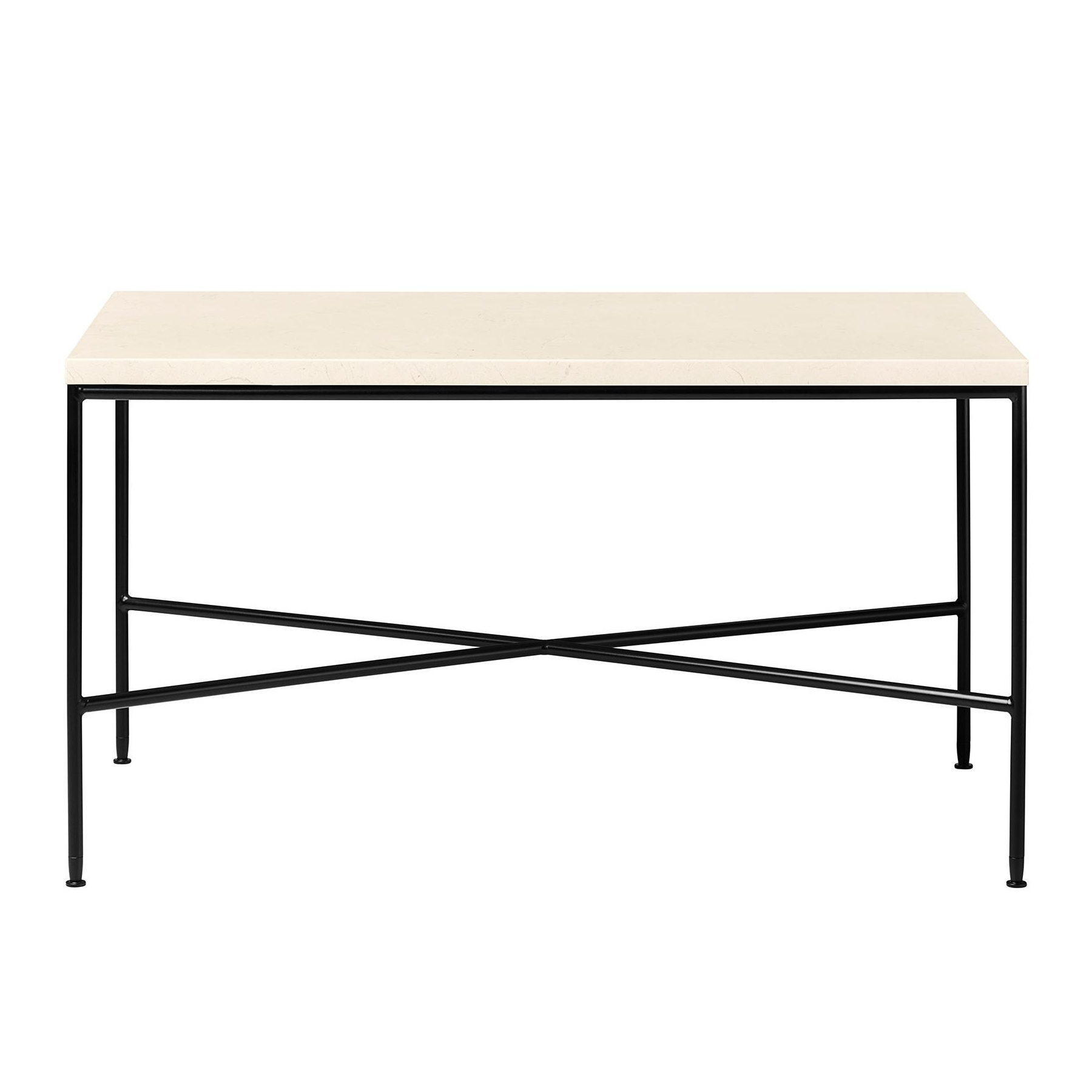 Fritz Hansen - Planner™ MC310 Couchtisch rechteckig - creme/Tischplatte Marmor/Gestell Stahl pulverbeschichtet schwarz/LxBxH 75x45x40cm von Fritz Hansen