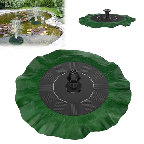 Froadp 1.4W Solar Teichpumpe Brunnenpumpe Solarpumpe Gartenbrunnen Miniteich Brunnen Mobile Wasserspiel Solarbrunnen Fontäne Pumpe Springbrunnen Brunnenpumpen für Gartenteiche Gartendeko (Lotus) von Froadp