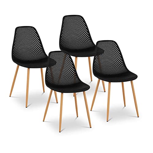 Fromm & Starck Star_SEAT_05 Stuhl 4er Set bis 150 kg Sitzfläche 52 x 46,5 cm schwarz Kunststoffstuhl Stuhlbeine Metall von FROMM & STORCK