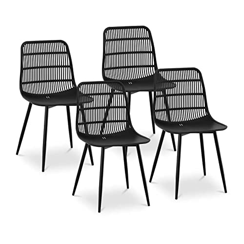 Fromm & Starck Star_SEAT_09 Stuhl 4er Set bis 150 kg Sitzfläche 46,5 x 45,5 cm schwarz Kunststoffstuhl Stuhlbeine Metall von FROMM & STORCK