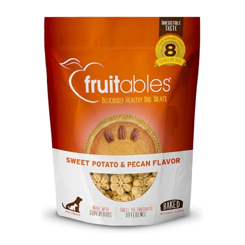 Fruitables Kalorienarme, gesunde gebackene Kürbis-Leckerlis für Hunde, frei von Weizen, Mais und Soja - Süßkartoffel & Pekannuss - 198g von Fruitables