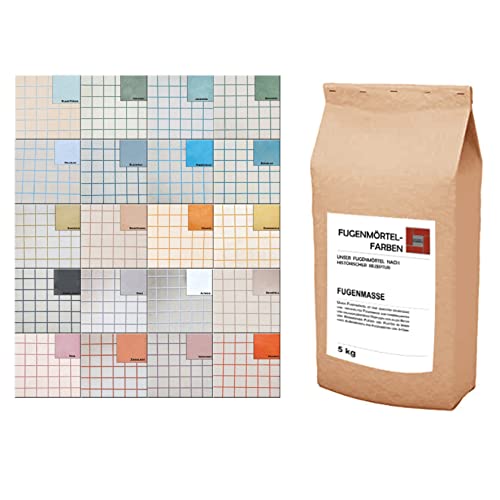 Fugenmörtel-Farben | BLAUGRAU | 5kg | Einsetzbar für Fugen im Innen- und Außenbereich auf Wand- und Bodenflächen von Fugenmörtel-Farben