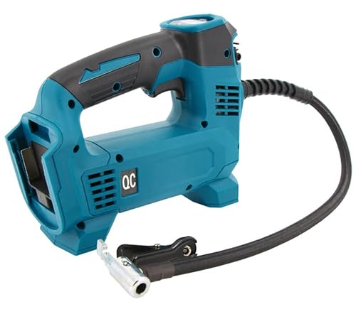 Akku Kompressor Kompatibel für Makita 18v Akku,Kompressor Auto mit Digitaler Anzeige und LED Lampe,Tragbarer Akku Autokompressor, 22 L/min,995 kPa (ohne Akku) (A) von Fulluky