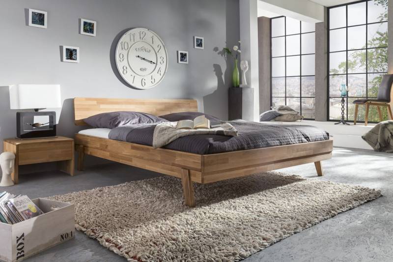 Massivholzbett Schlafzimmerbett - VIA - Bett Wildeiche 160x200 cm von Fun Moebel
