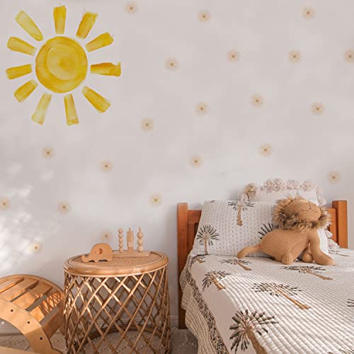 Funlife Self Adhesive Wandaufkleber für Mädchen für Kindergarten Kinder Golden Sonne + Sonne Boho von Funlife