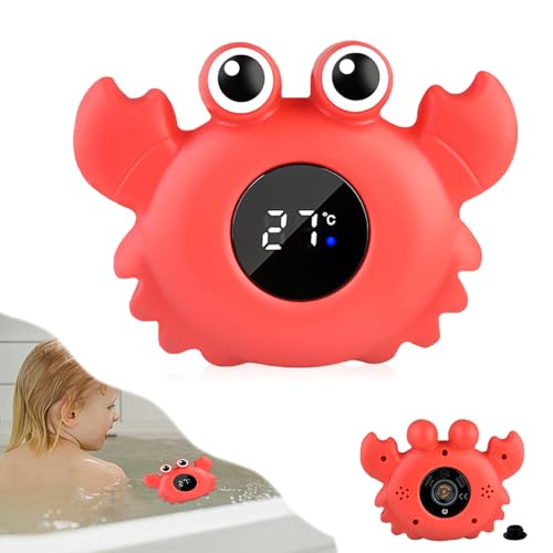 Badethermometer Baby Sichere Perfekte Badetemperatur Wasserthermometer mit LED-Warnleuchte Temperaturwarnfunktion für Spielen in der Badewanne und Sicheres Baden zum Jungen Mädchen von Funmo