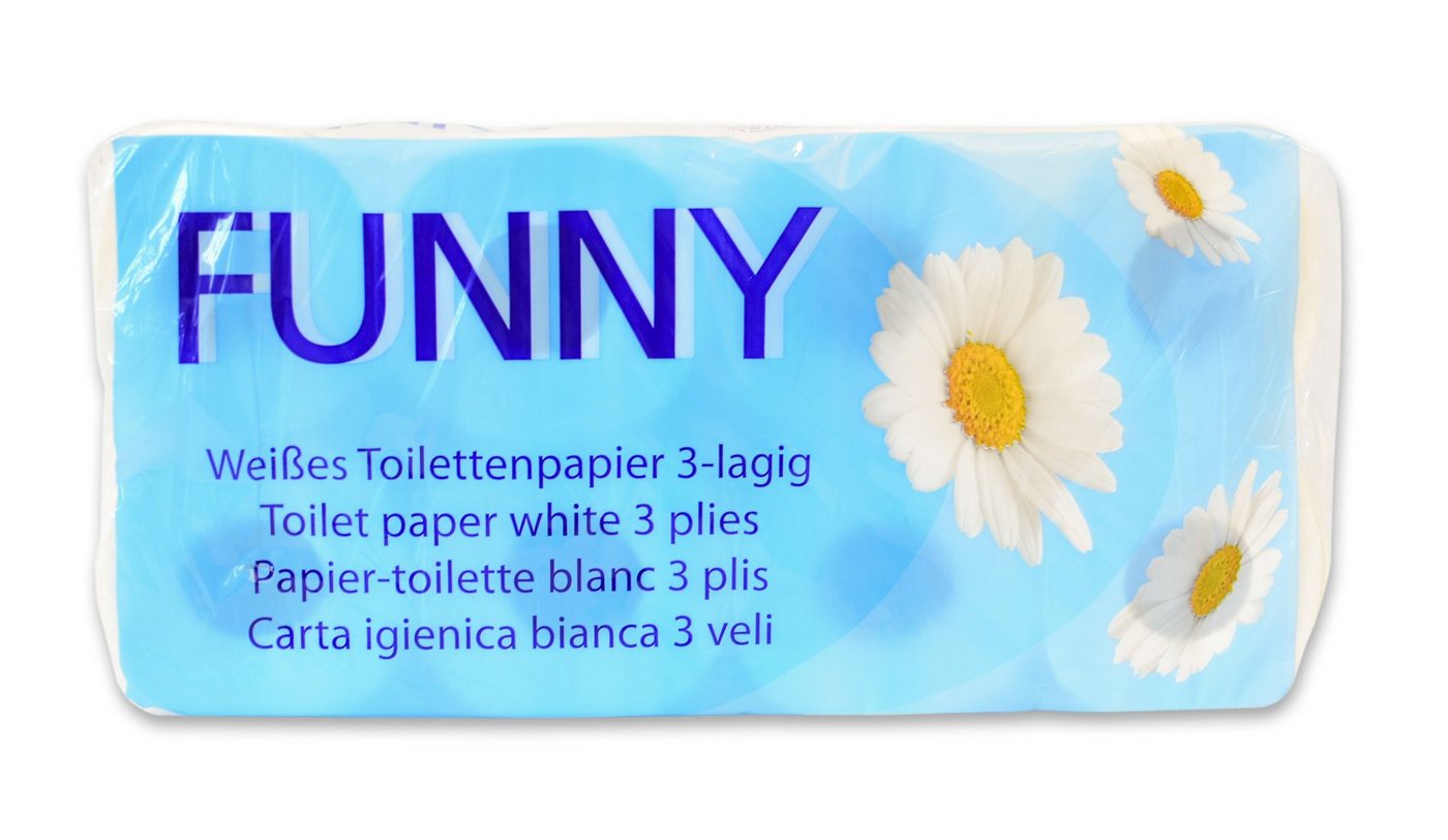 Funny Toilettenpapier 3-lagig, 72 Rollen, motivgeprägt 250 Blatt Rolle, Zellstoff von Funny
