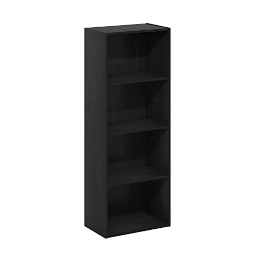Furinno Luder 4-stufiges Bücherregal mit offenem Regal, Schwarzes Holz von Furinno
