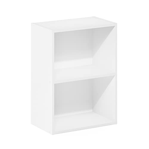 Furinno Luder 2-stufiges Bücherregal mit offenem Regal, Weiß von Furinno