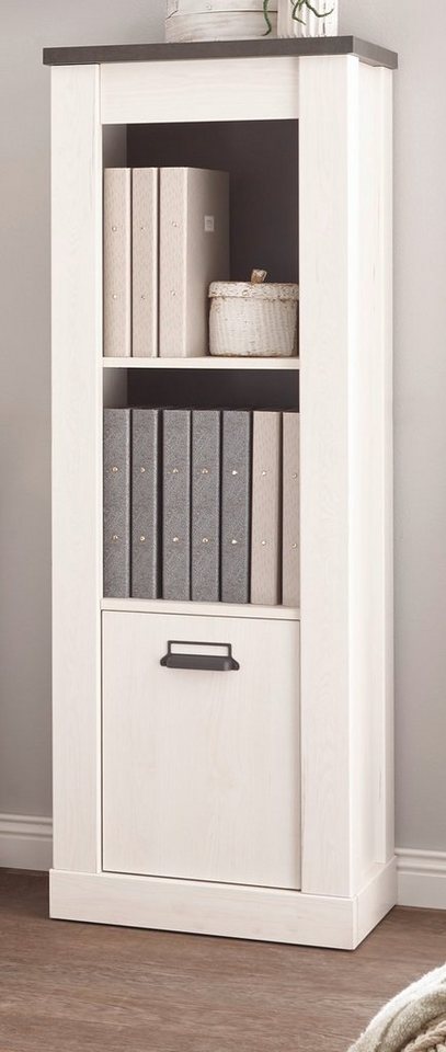 Furn.Design Aktenregal Stove, Regalschrank in Pinie weiß Landhaus 51 x 146 cm, Soft-Close von Furn.Design