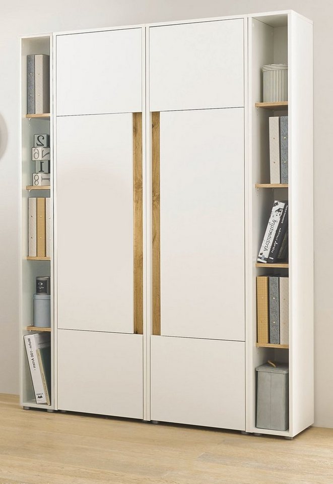 Furn.Design Aktenschrank Center (Büroschrank in weiß mit Wotan Eiche, 4-teilig, 140 x 200 cm) 20 Fächer von Furn.Design