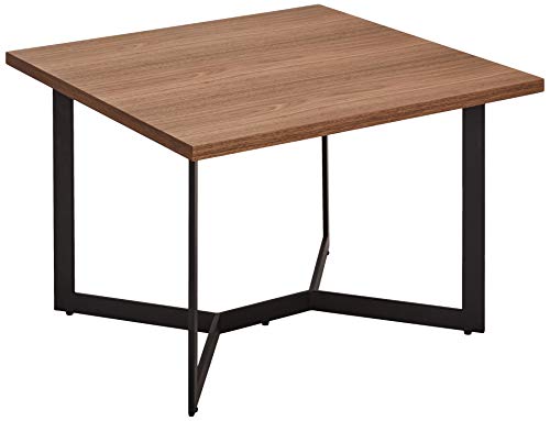 Ibbe Design Couchtisch 70x70 Beistelltisch Nussbaum Quadratisch MDF Walnuss Matt Furnier Tisch Tokyo mit Schwarz Metall Gestell, 70x70x52 cm von Furnhouse