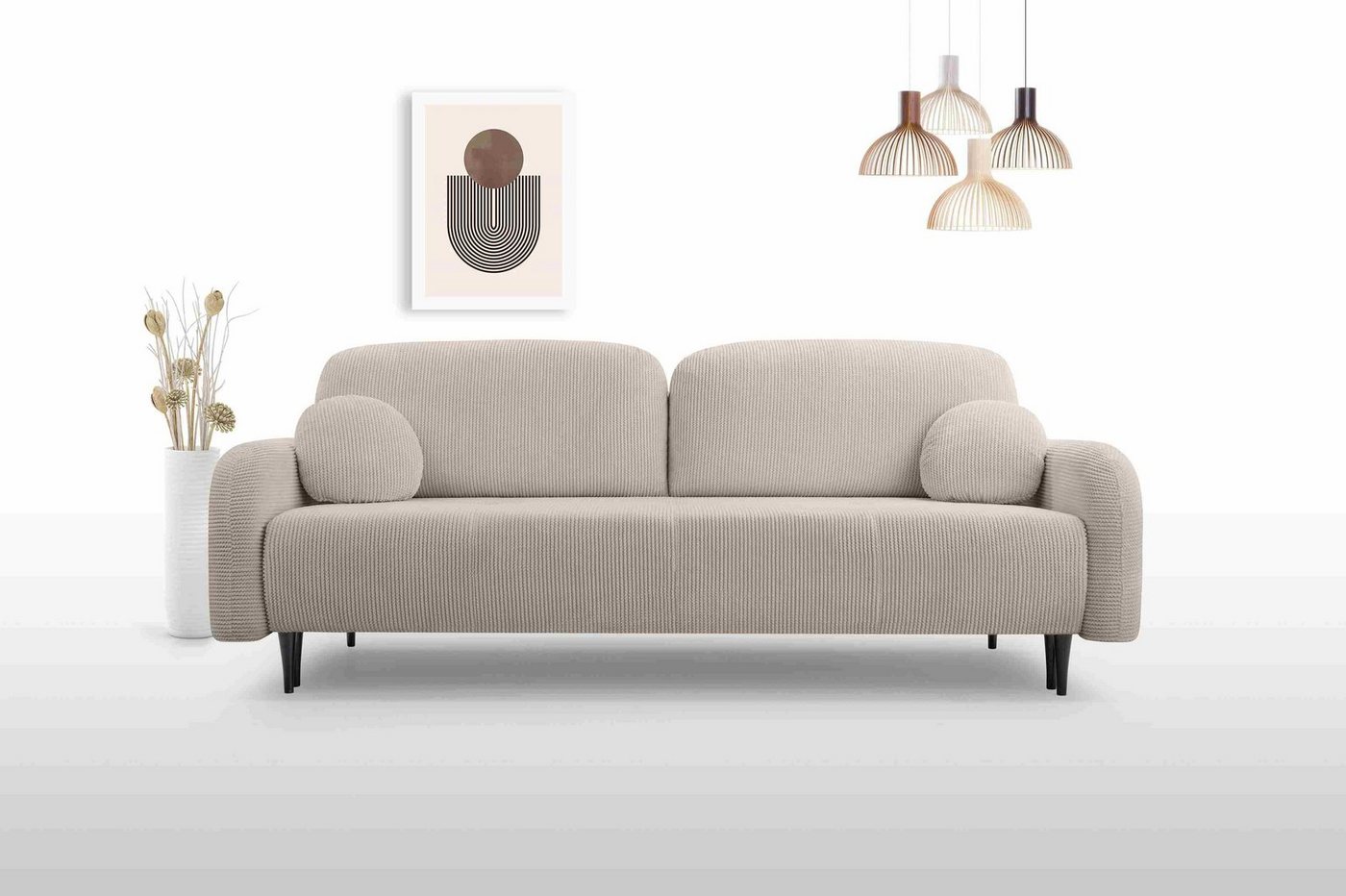 Furnix Schlafsofa Dariia 140 x 200cm Liegefläche für 2 Personen Schlaffunktion ELM5 Rosa, Bettkasten vorhanden, Masse: B230 x H95 x L102cm, elegant von Furnix