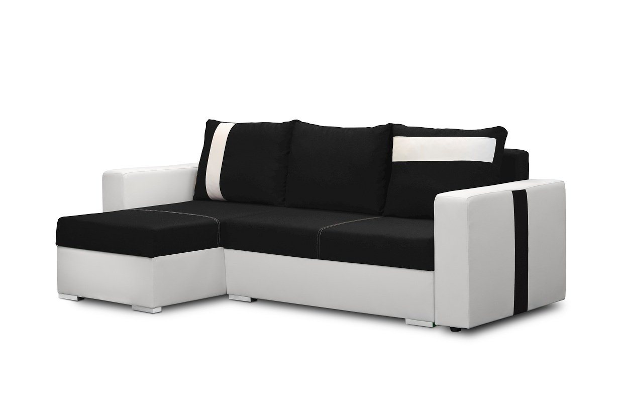Furnix Schlafsofa NIPPUR Sofa in L-Form Polstercouch mit Schlaffunktion, 2x Bettkasten, DL-Ausziehautomatik, Maße: B230 x H90 x T145 cm, Sitzhöhe: 45 cm von Furnix