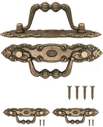 FUXXER® - 2x Antike Möbel-Griffe klappbar, antikes Bronze Vintage Design 10.5 x 2cm, 2er Set von Fuxxer