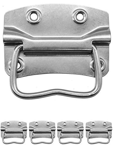 Fuxxer® - 4x Metall-Griffe, Klapp-Griffe, Eisen-Griffe für Truhen, Kisten, Koffer, Cases, Racks (90 x 65 mm) von Fuxxer